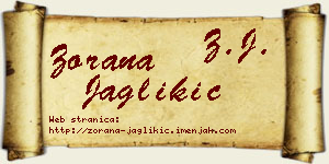 Zorana Jaglikić vizit kartica